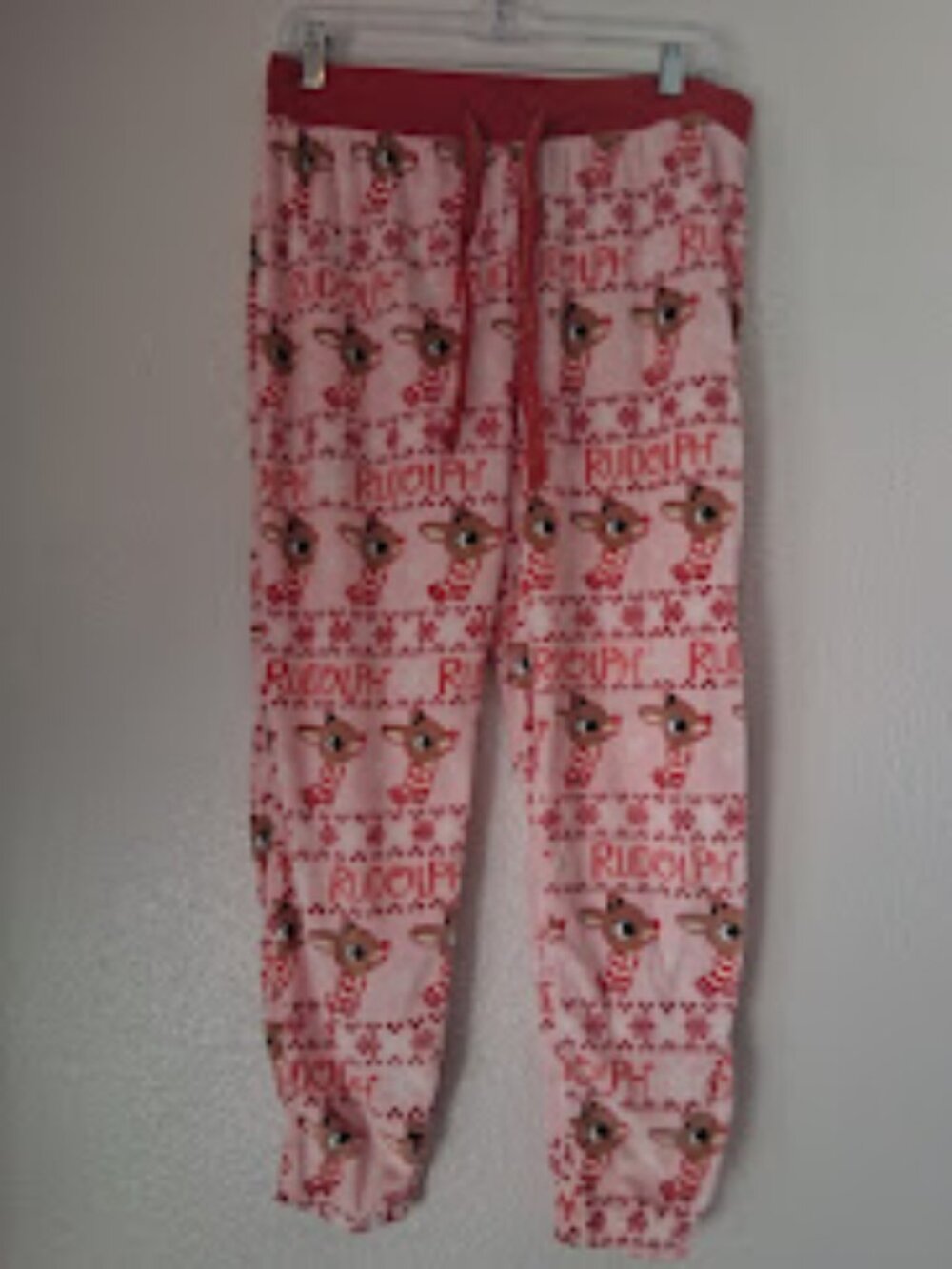 Rudolf The Red Nosed Reindeer women's size S (4-6) pink jogger sleep pants